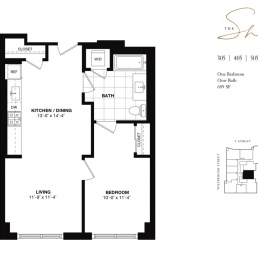 The Shaw One bedroom floor plans