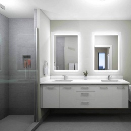 The Shaw DC bathroom rendering