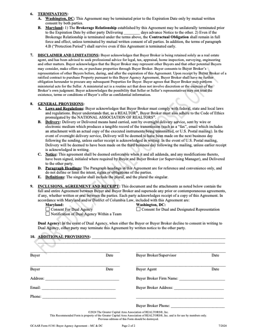 DC Buyer Agency Agreement Sample Pg 2